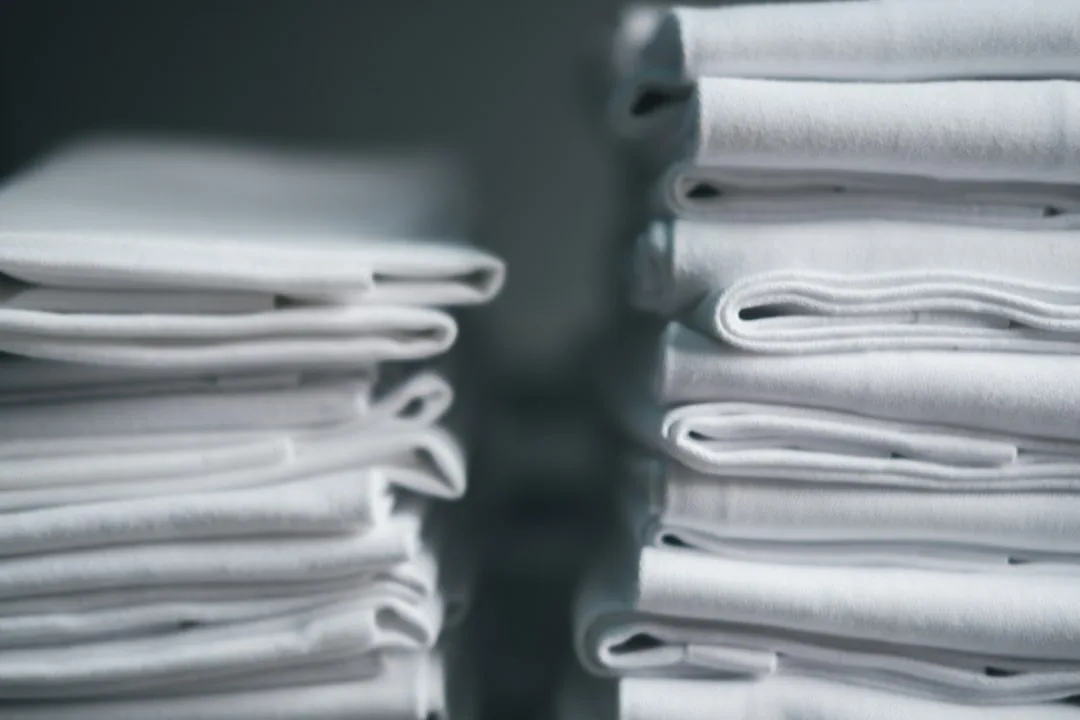 Stacks of clean hotel linen